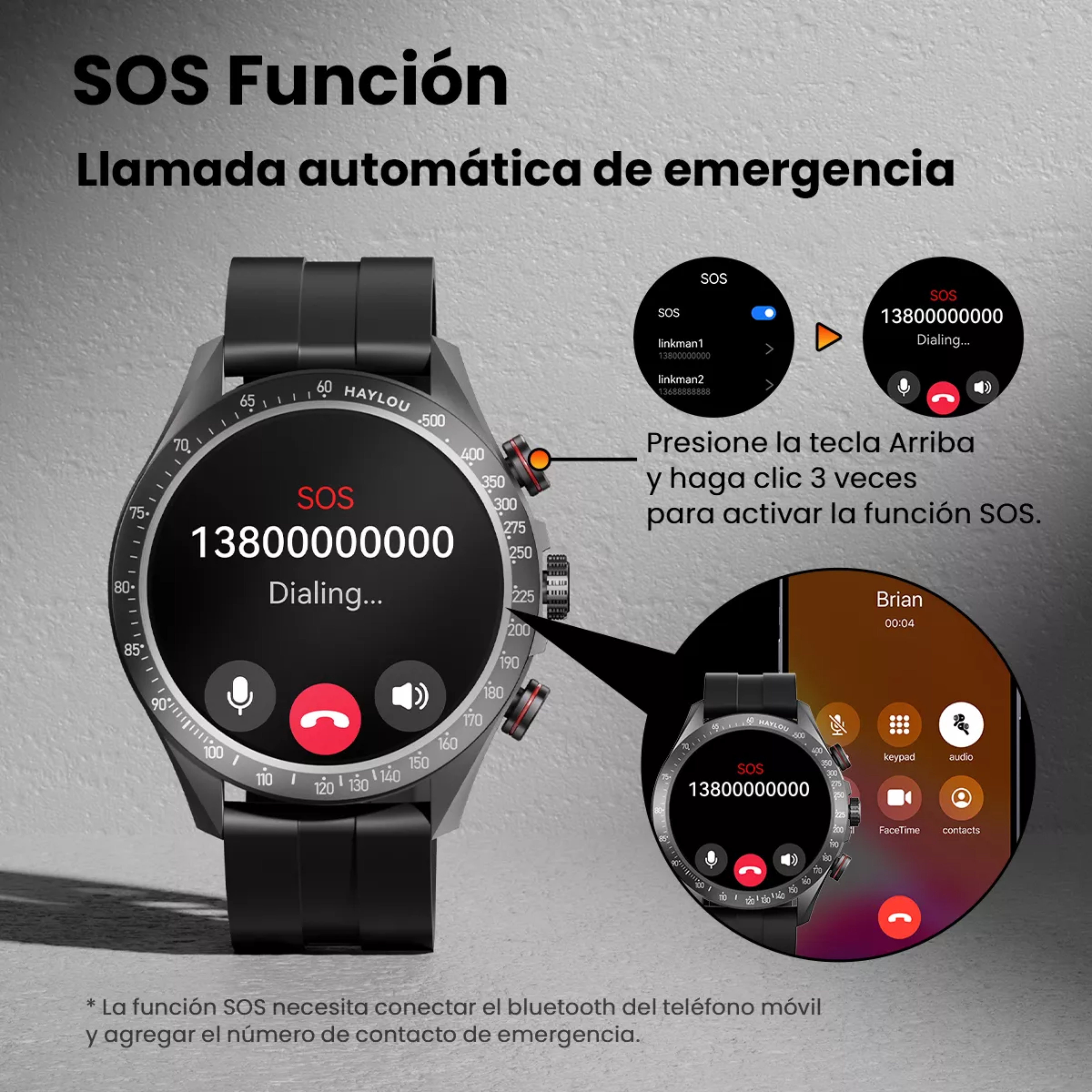 Haylou Solar Pro Smartwatch 1.43 AMOLED 2ATM Impermeable, Caja Negra, Correa Negra, Bisel Negra.