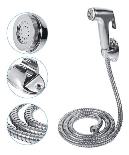 Manguera Con Rociador De Mano Para Ducha plata