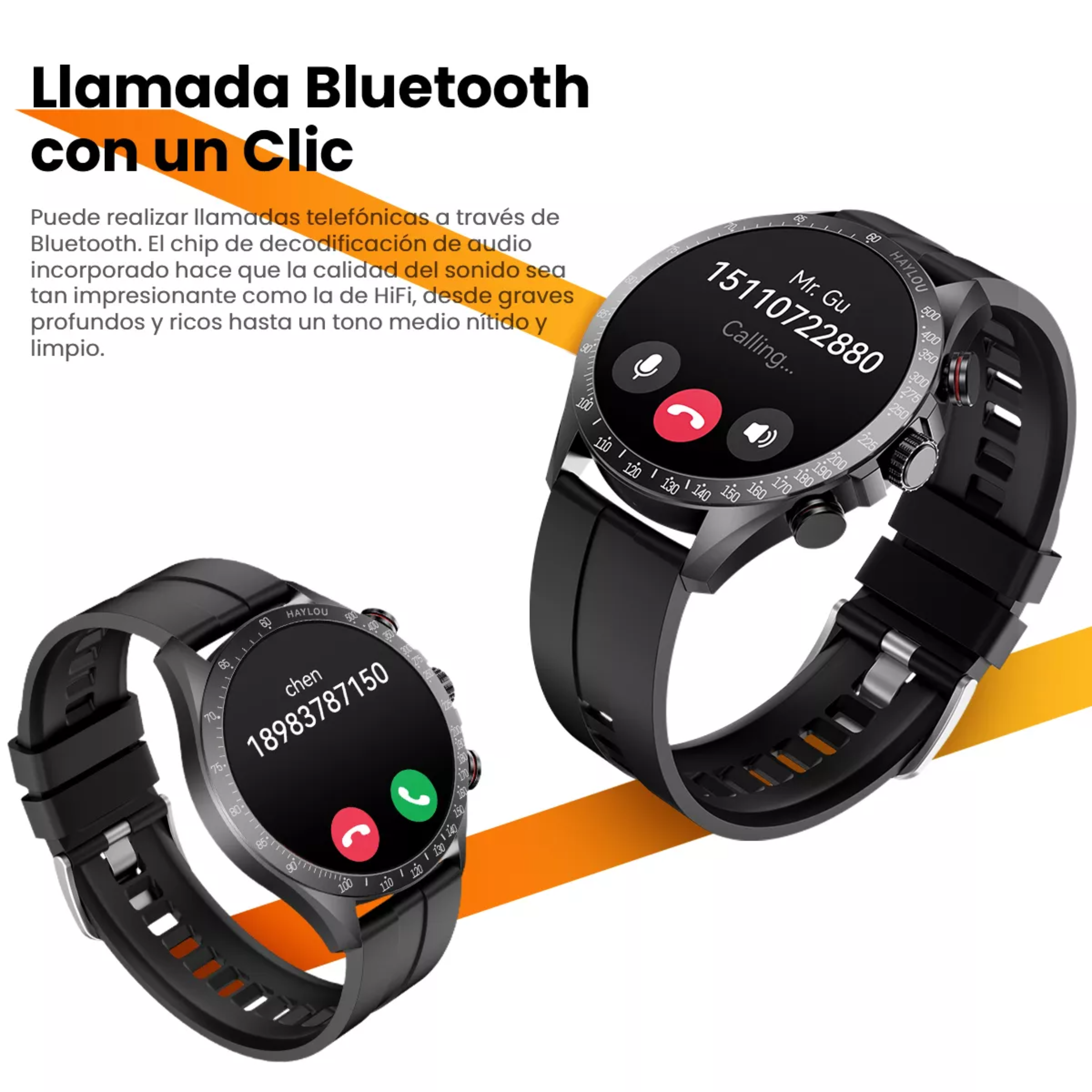 Haylou Solar Pro Smartwatch 1.43 AMOLED 2ATM Impermeable, Caja Negra, Correa Negra, Bisel Negra.