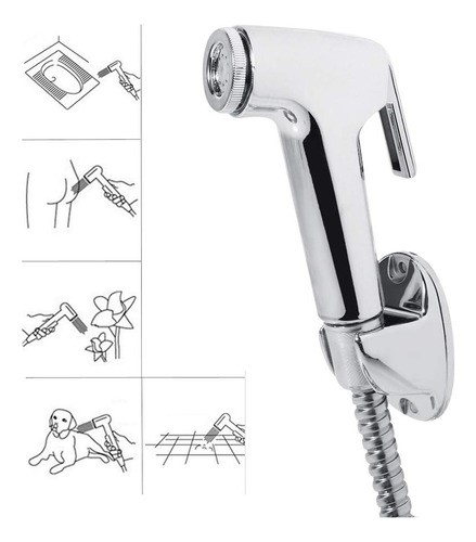 Manguera Con Rociador De Mano Para Ducha plata