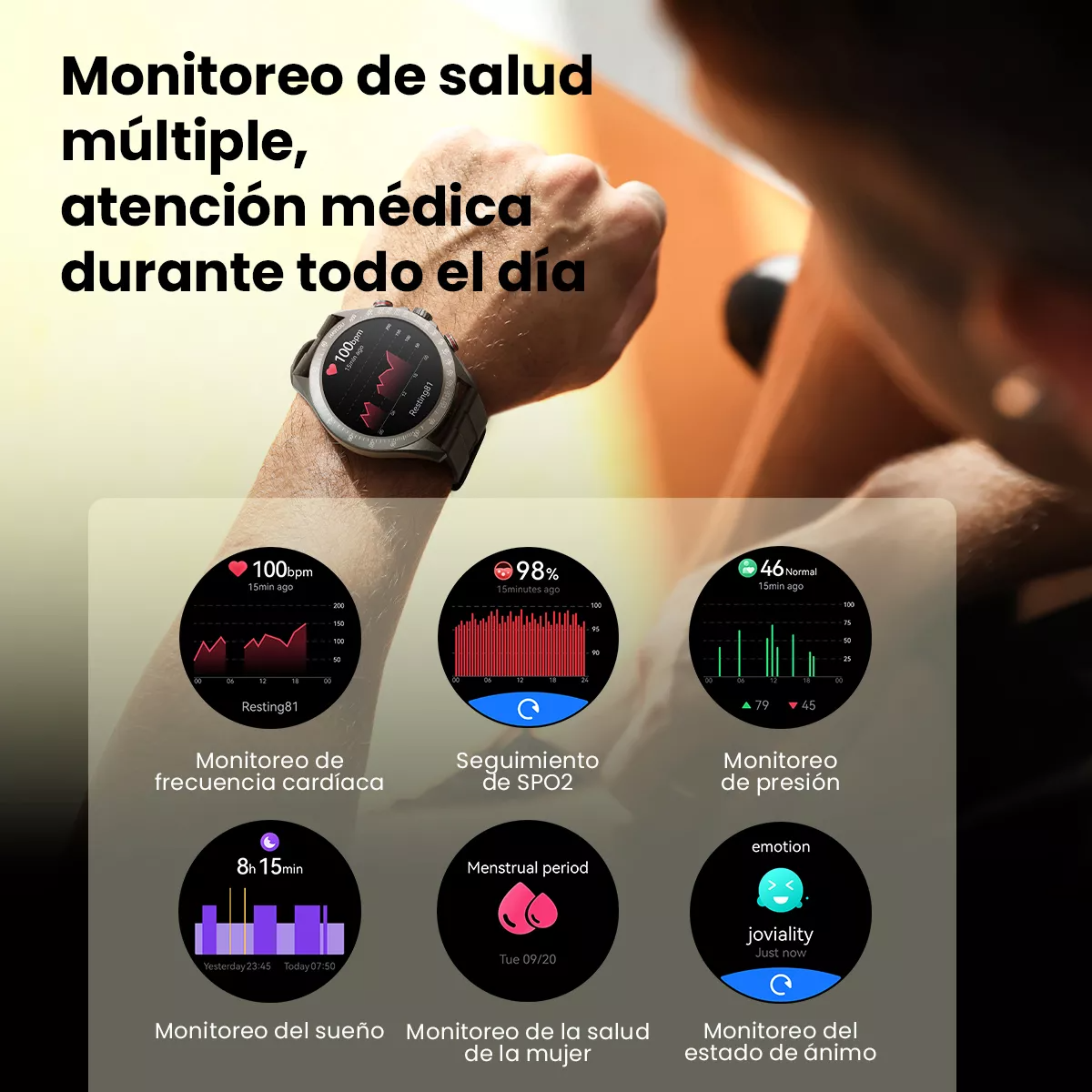 Haylou Solar Pro Smartwatch 1.43 AMOLED 2ATM Impermeable, Caja Negra, Correa Negra, Bisel Negra.