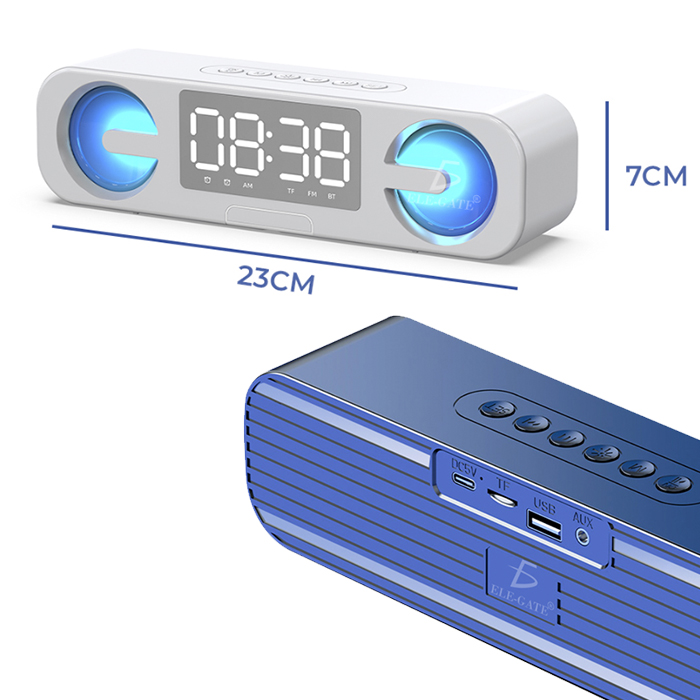 Reloj Despertador C/alarma Radio Bocina Con Luz Bluetooth