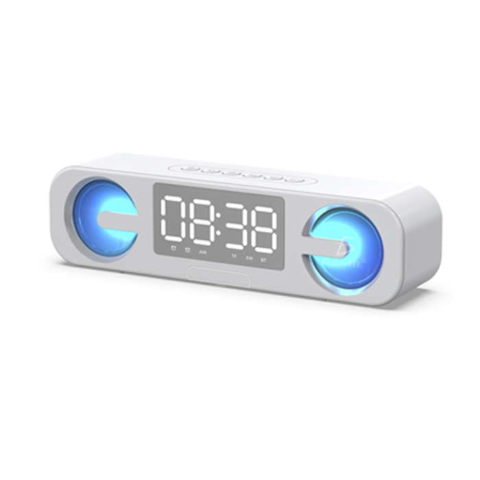 Reloj Despertador C/alarma Radio Bocina Con Luz Bluetooth
