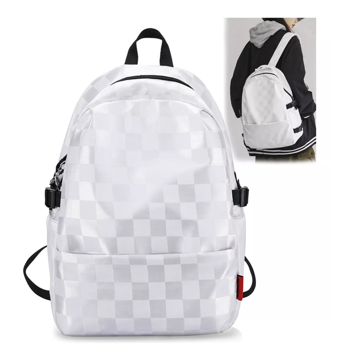 Mochilas Escolar Multifuncional Viaje Juvenil Color Blanco