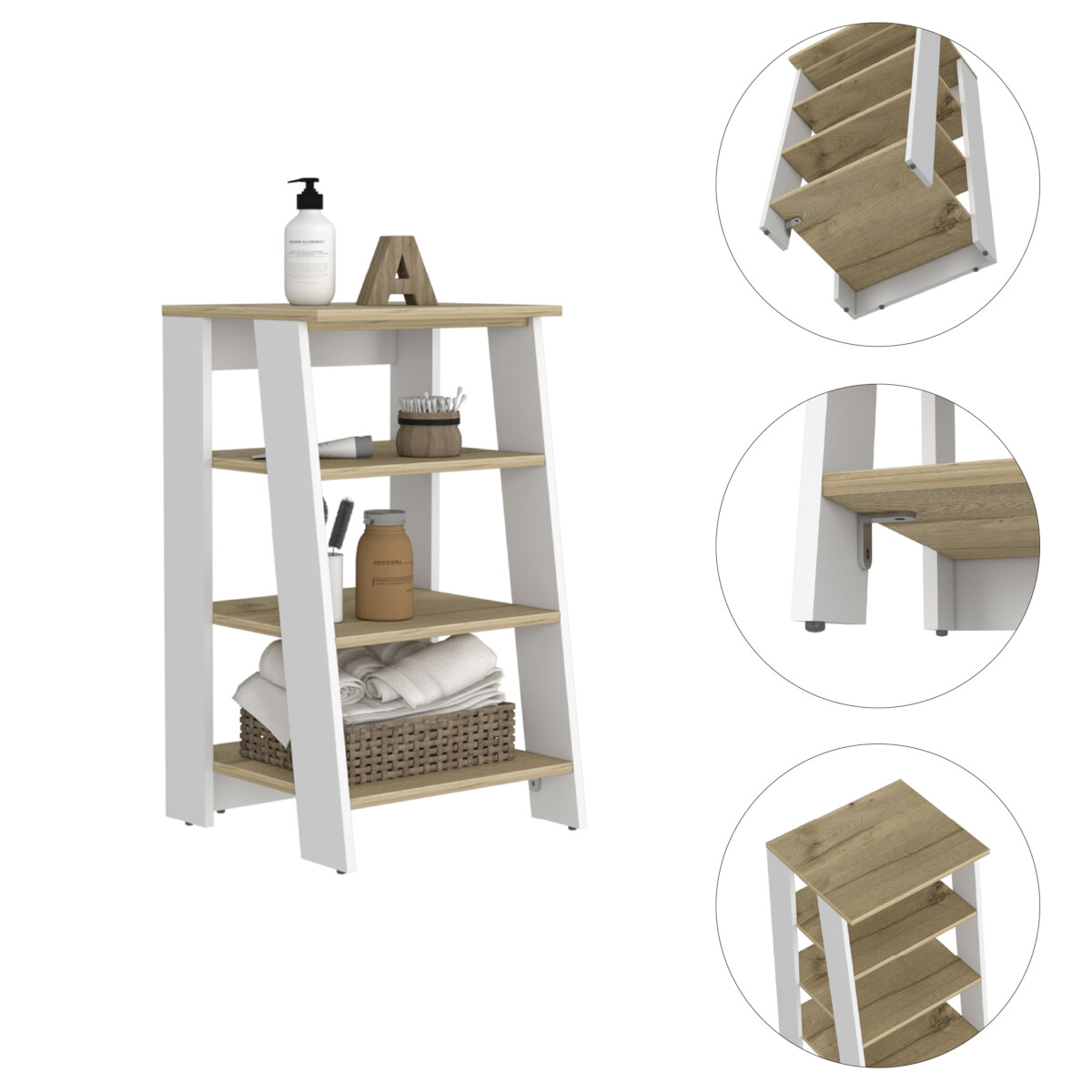 MUEBLE OPTMIZADOR DE BAÑO ARMABLE TIPO ESCALERA MODELO BATH.