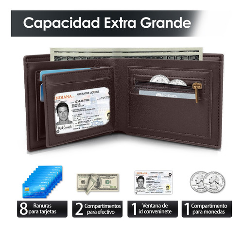 Carteras Para Hombre Con Gran Capacidad Y Protección Rfid.