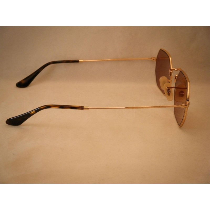 Lentes de sol Ray Ban Rb3556n 001/z2 Octagonal Flat Rosa Dorado Original