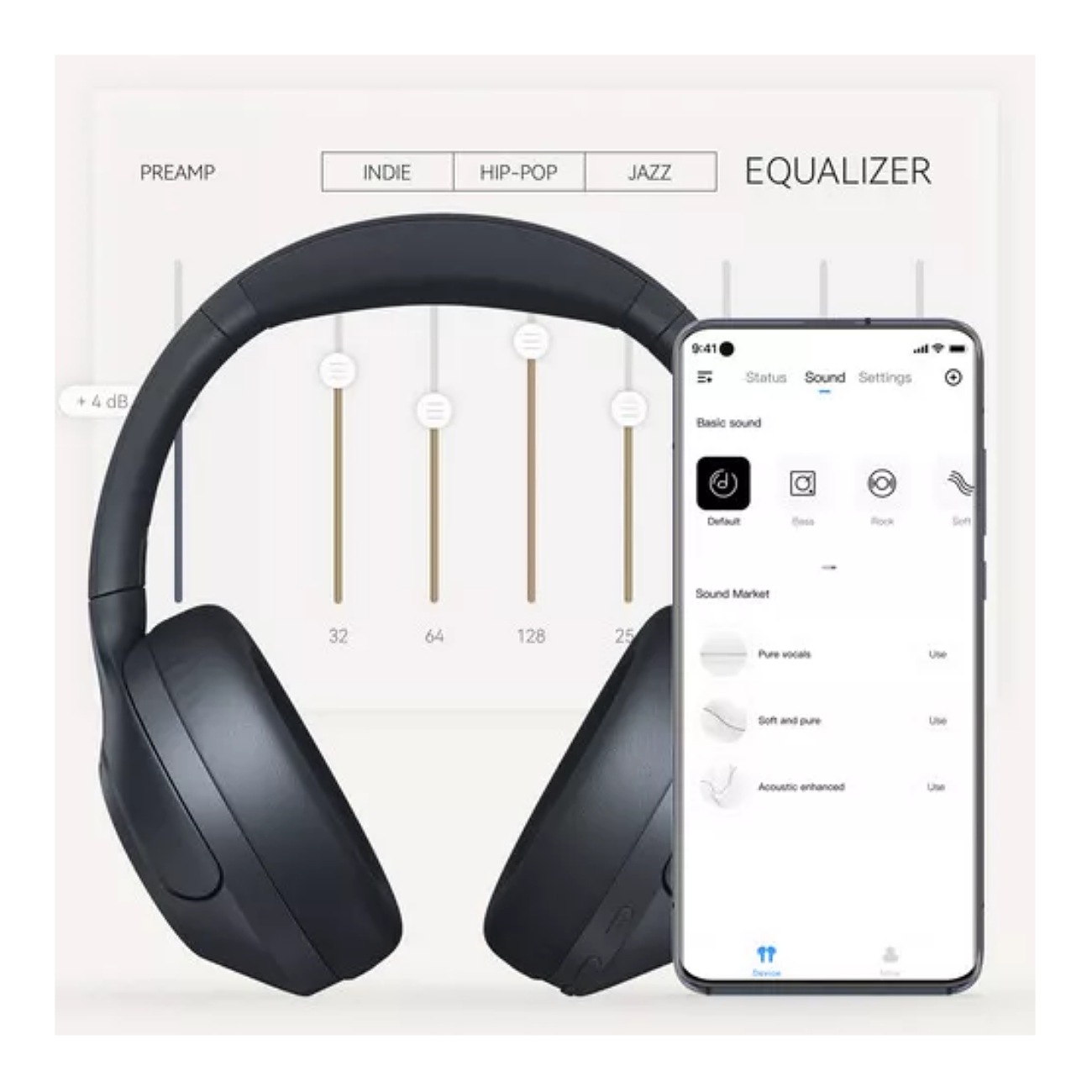 Haylou S35 Anc Audífonos Inalámbricos Gamer Diadema Con Cable, Cancelación De Ruido, Llamadas De Voz Hd, Control Táctil, Bluetooth 5,2, Azul Oscuro