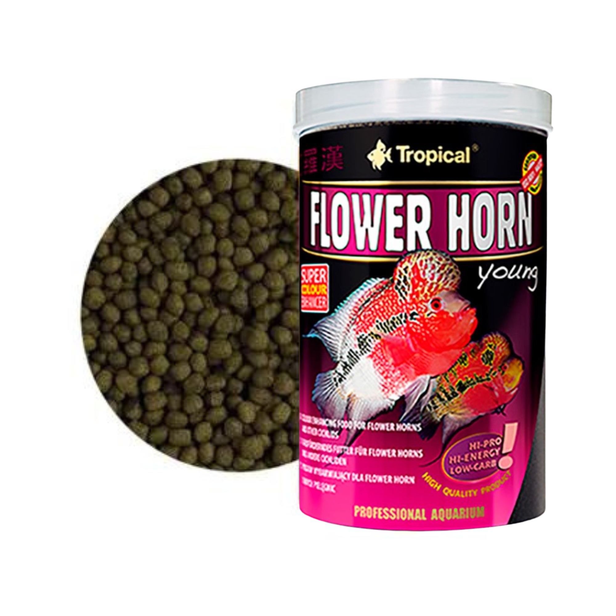 Tropical Flower Horn Adult Pellet – 500 Ml Fischfutter Für Ausgewachsene Flower Horn Fische Mit Vitamin C