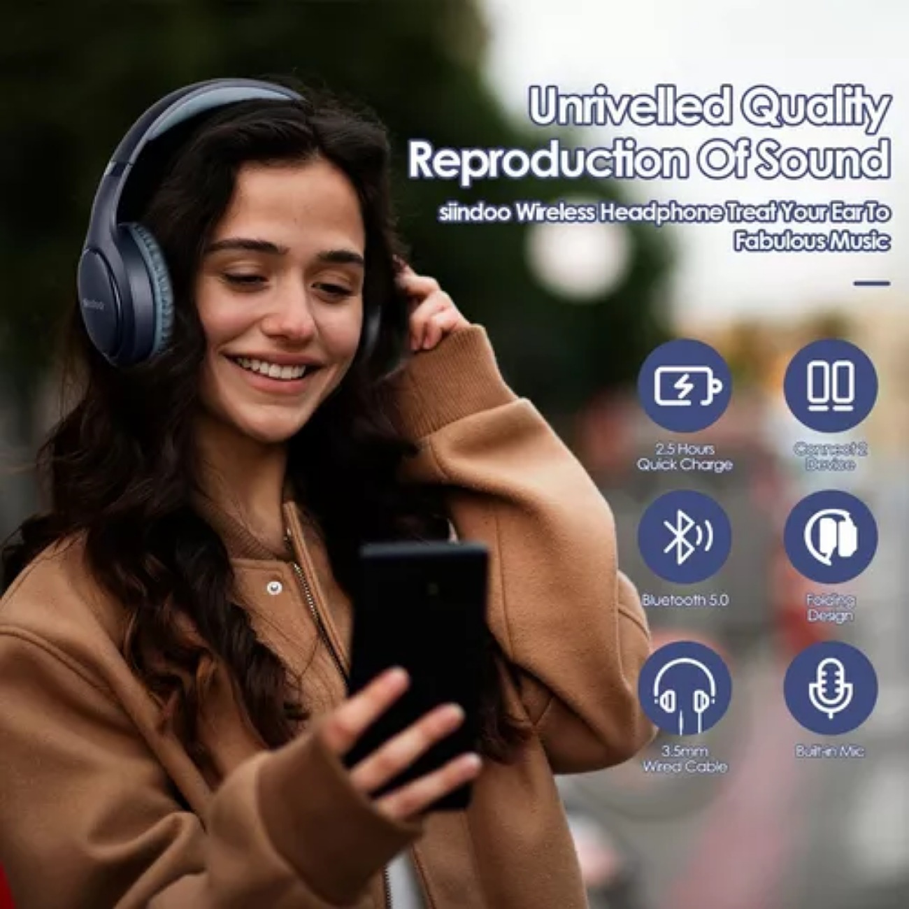 Audifonos Diadema Inalambricos Bluetooth Con Mic Hifi