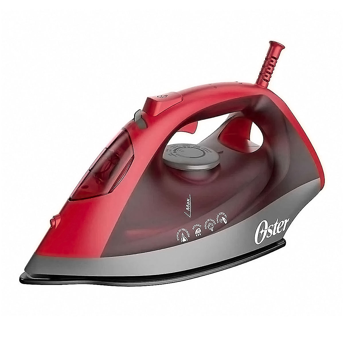 PLANCHA DE VAPOR SUELA CERAMICA ROJO OSTER.