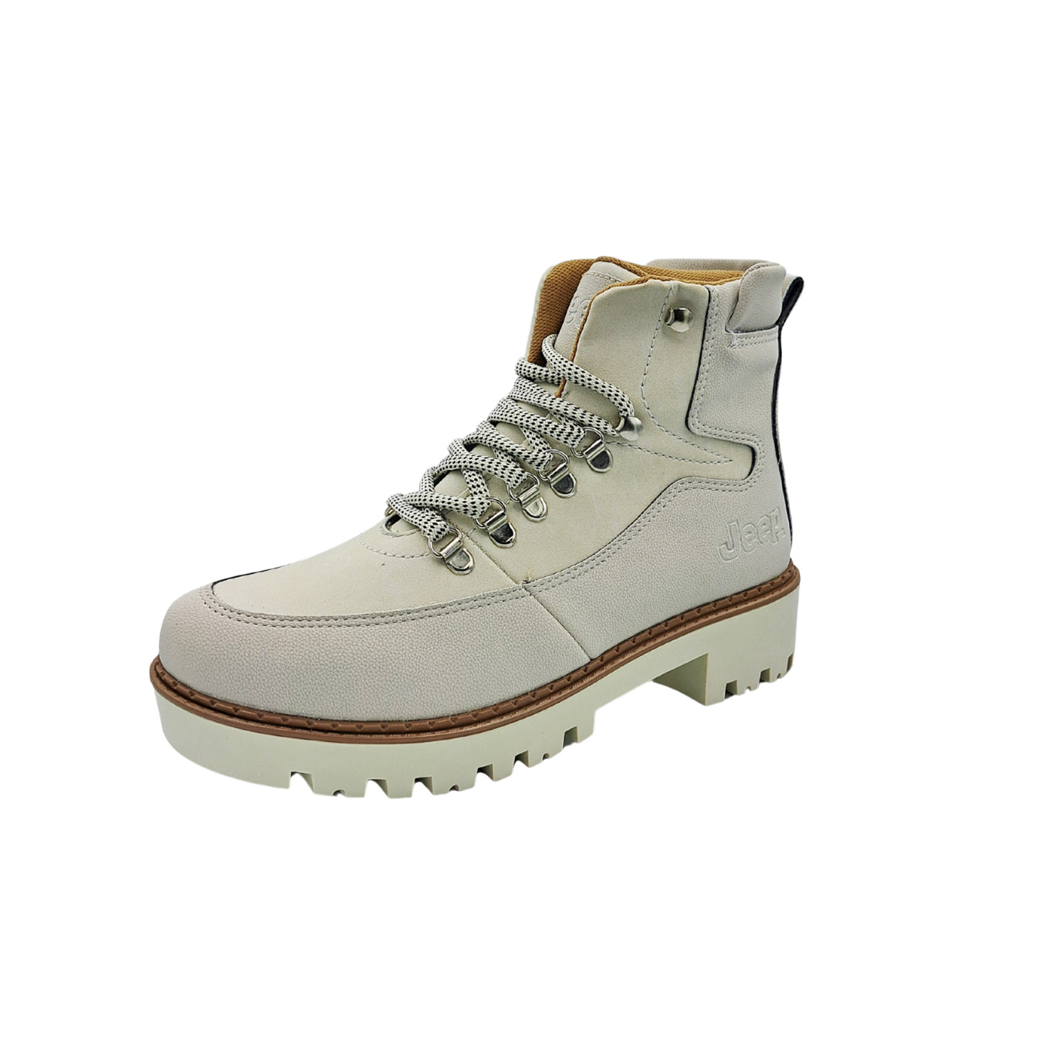 Bota Botín Jeep 050-50 Casual Color Hueso Para Dama.