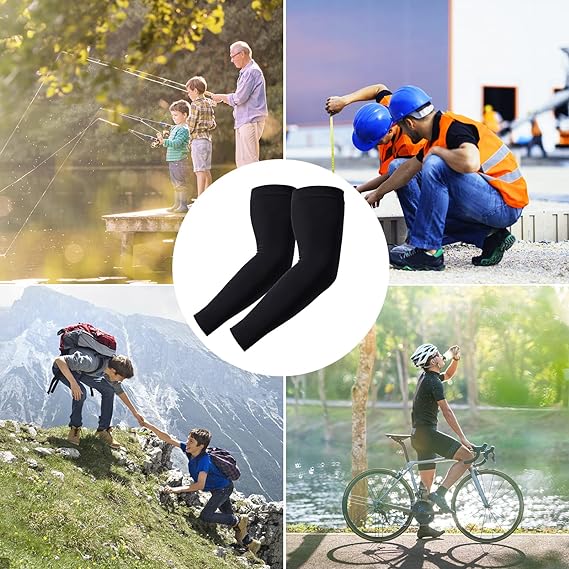 UIEYAKFR Sombrero para Sol Hombre y Mangas para Brazos UV Protección,Gorro Pescador ala Ancha 12cm Hombre con Plegable, Impermeable, Transpirable, para Pesca, Senderismo, Camping,Aire Libre,Golf,.