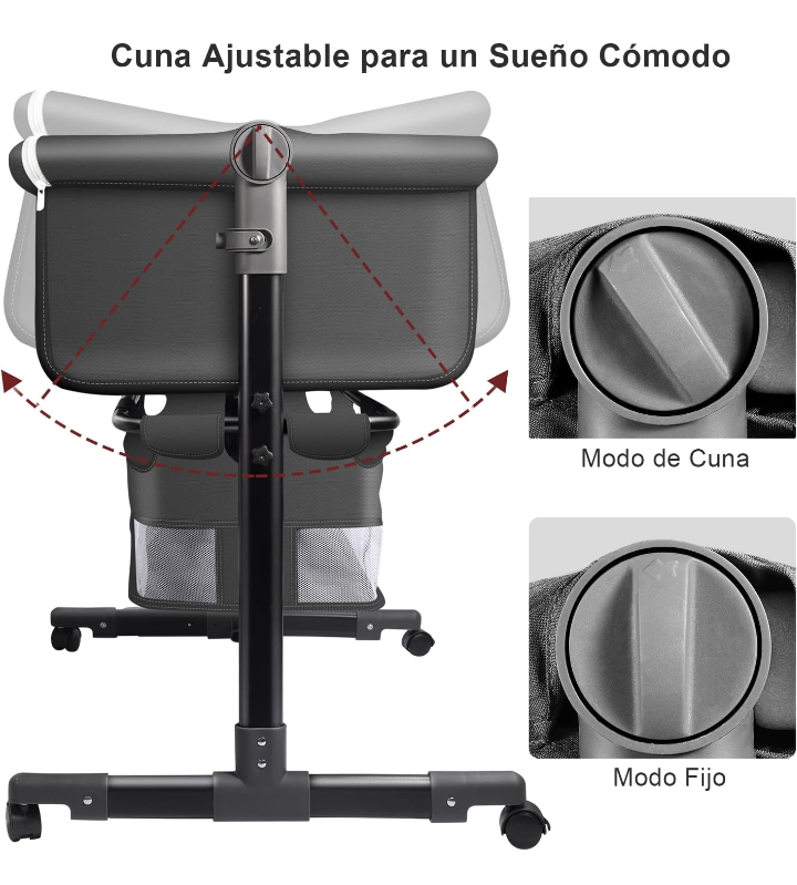 Cuna colecho ajustable portátil mecedora mesa para pañales mosquitero 