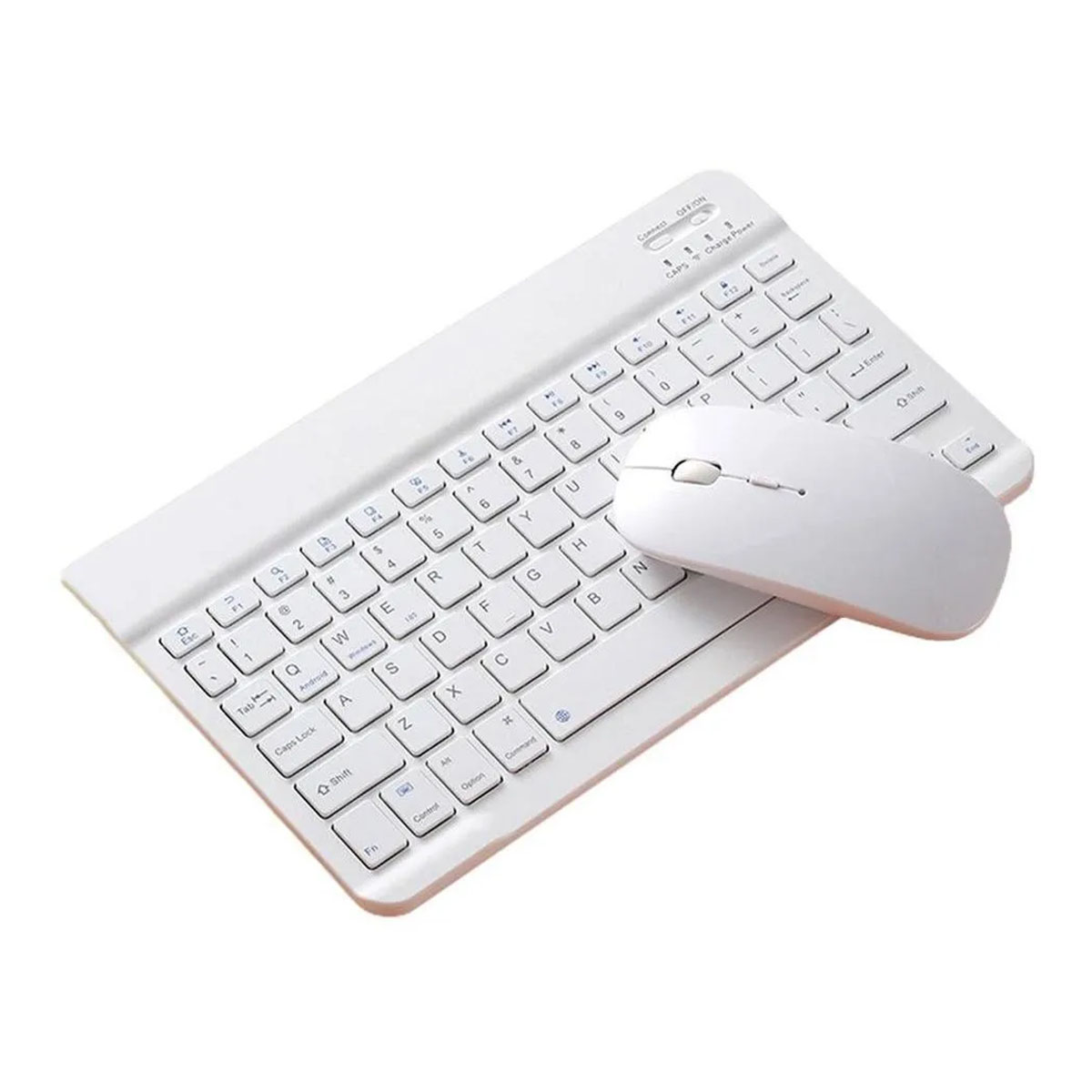 Kit Mini Teclado y Mouse Inalámbrico Bluetooth Celular Tablet PC Blanco.