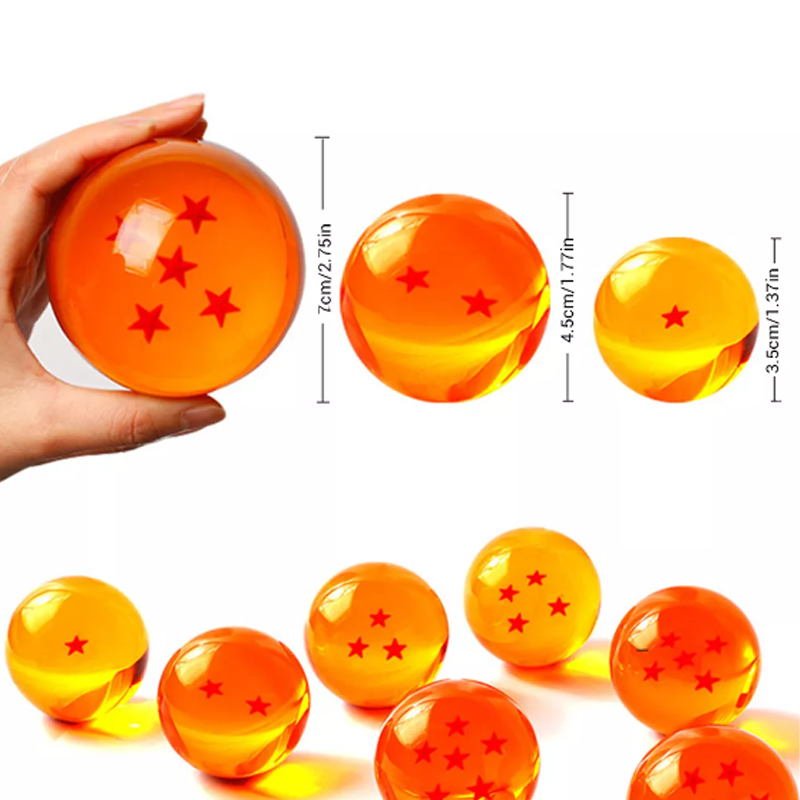 Esferas Del Dragón De Cristal Acrílico De 7.6cm Dragon Ball