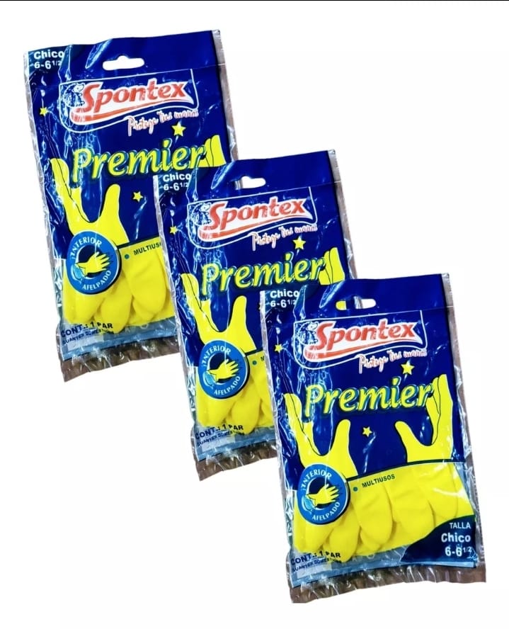 Guantes De Látex Para Limpieza(multiusos)spontex Set 3 Pares