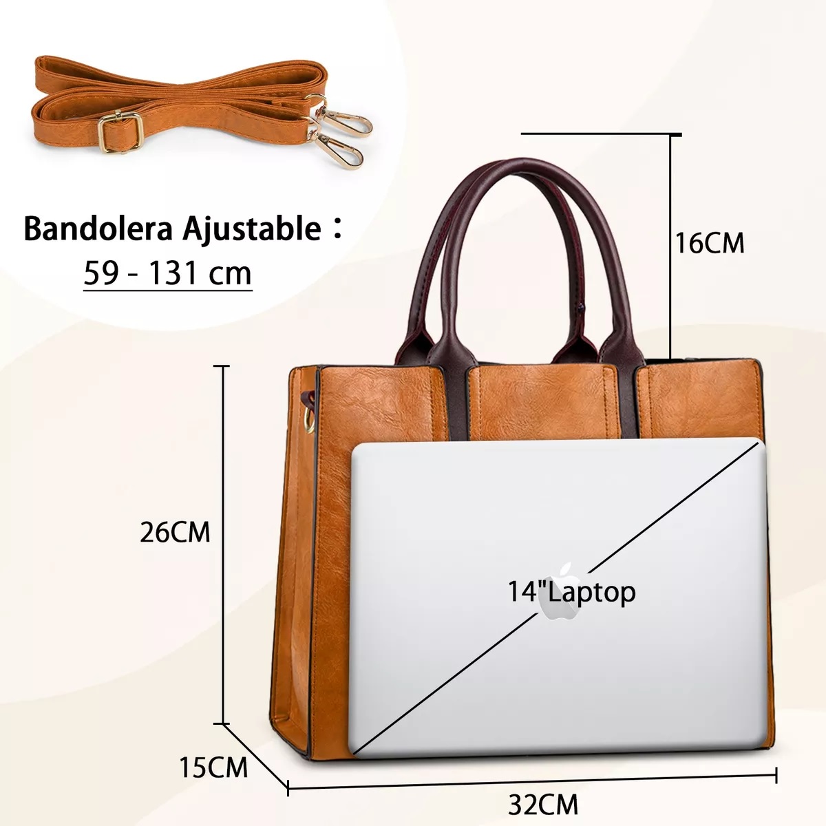 Bolsos Para Mujer Tote Casual Para Dama Marron.
