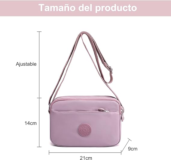 A Crossbody Mujer, LSHSXPX Bolsa Crossbody Mujer, Bandolera Mujer con Correa Ajustable para Hombro.