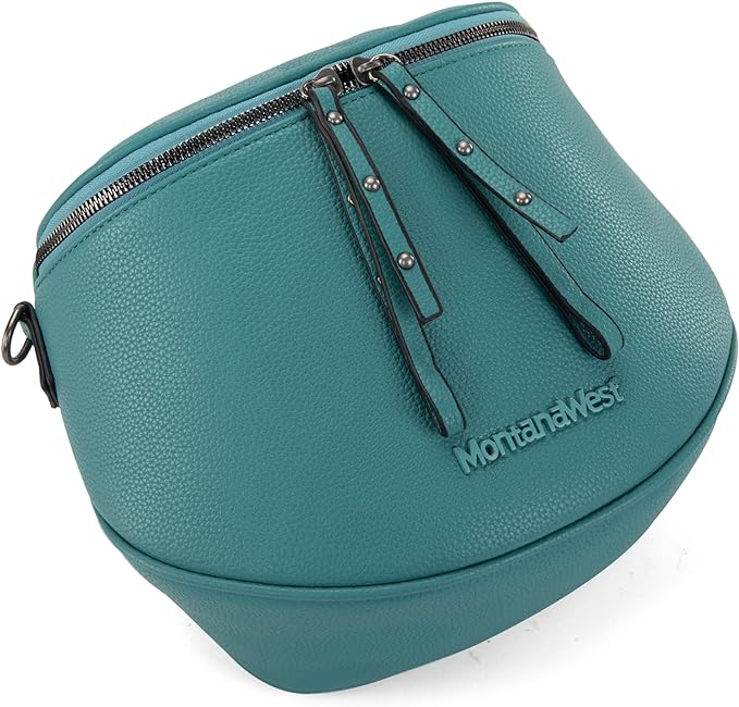 A Montana West - Bolso bandolera grande para mujeres y niñas, con correa ajustable y cartera, L-Turquesa.