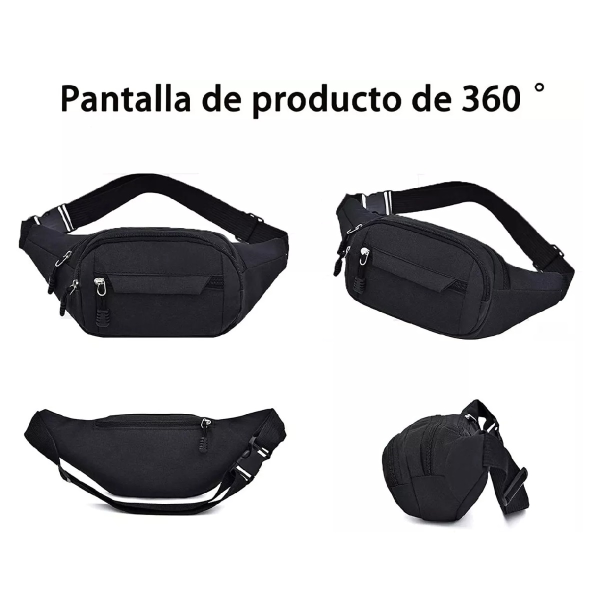 Cangurera Riñonera Premium Deportiva Y De Viaje Negra