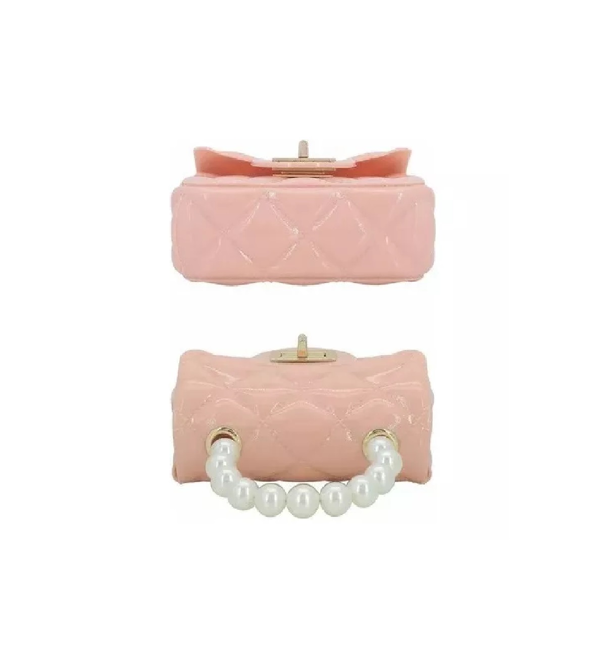 Mini Bolsa Para Niña Monedero Rosa Perlas