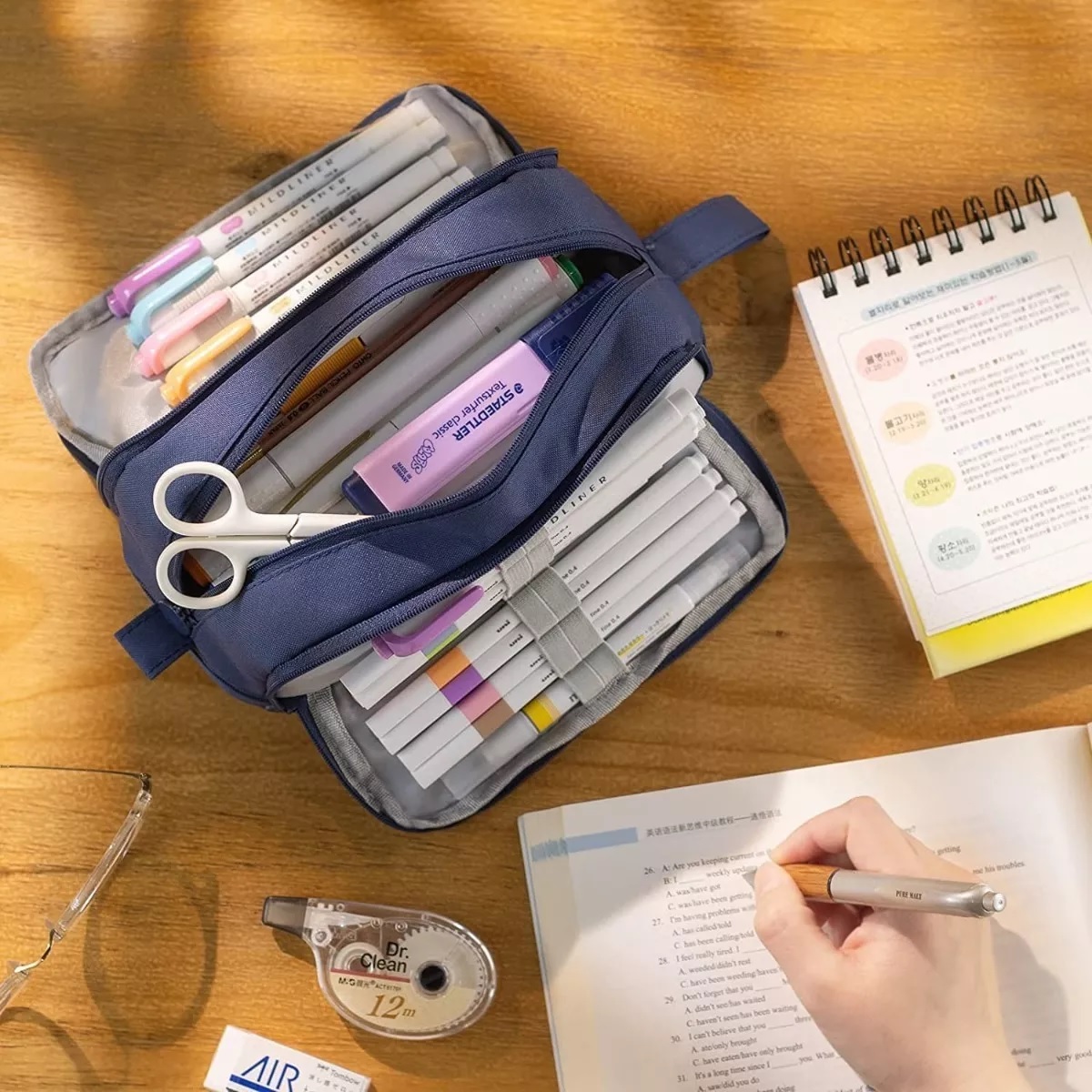 Estuche Para Lápices De Gran Capacidad Con 4 Compartimentos