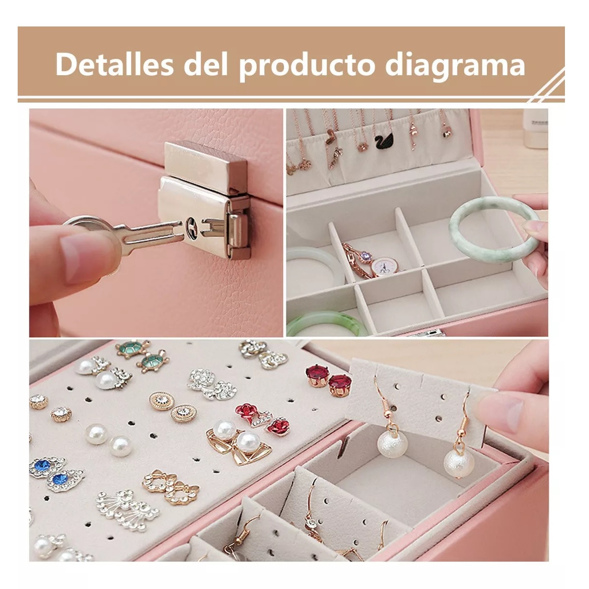 Alhajero Tipo Caja Joyero Rosa