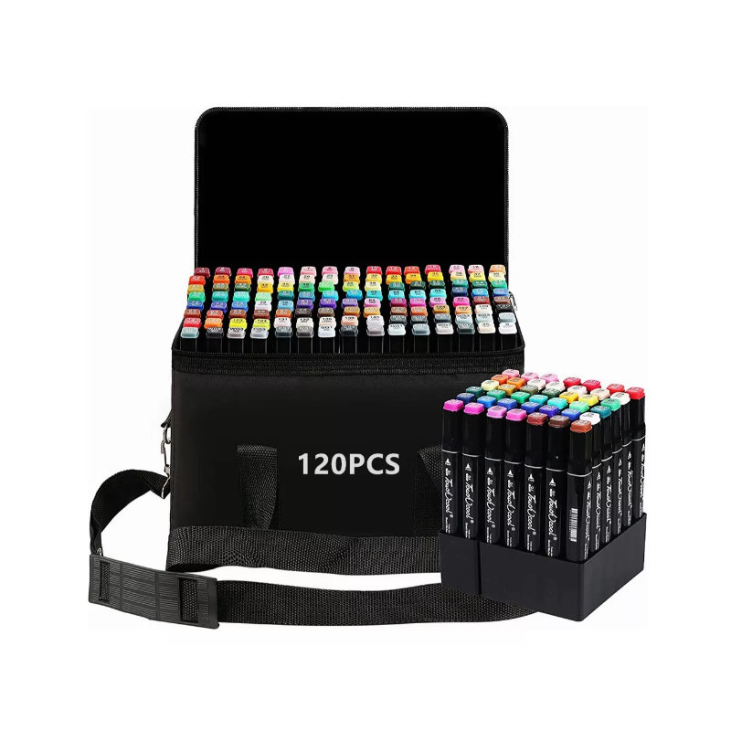 Marcadores 120 Colores Plumones Punta Pincel Doble Punta De Alcohol 