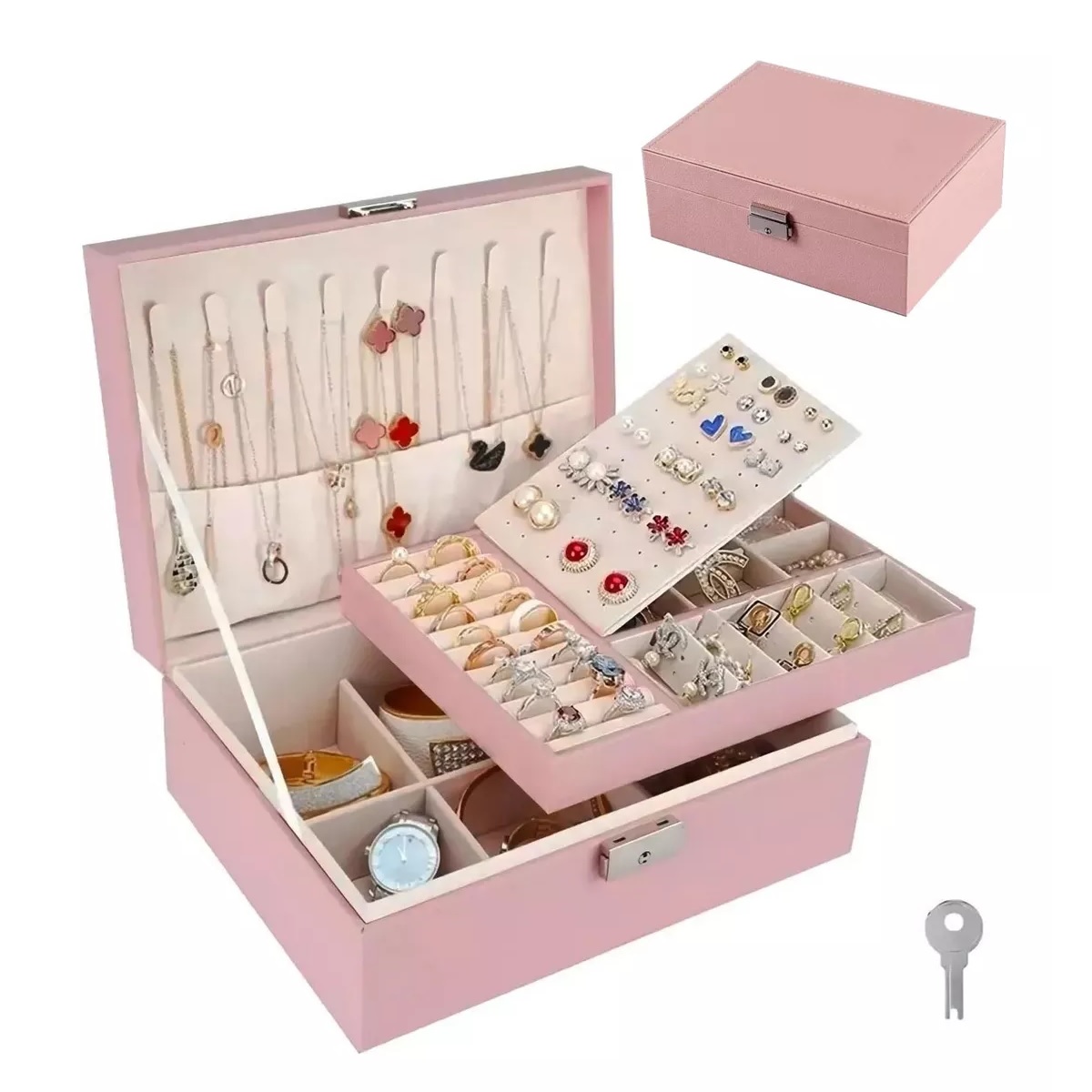 Alhajero Tipo Caja Joyero Rosa