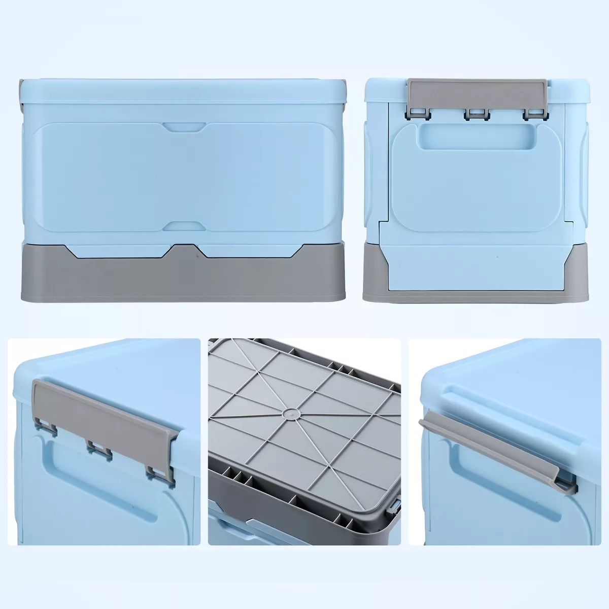 Caja Almacenamiento Plegable Plástico 2pzs Organizador Tapa