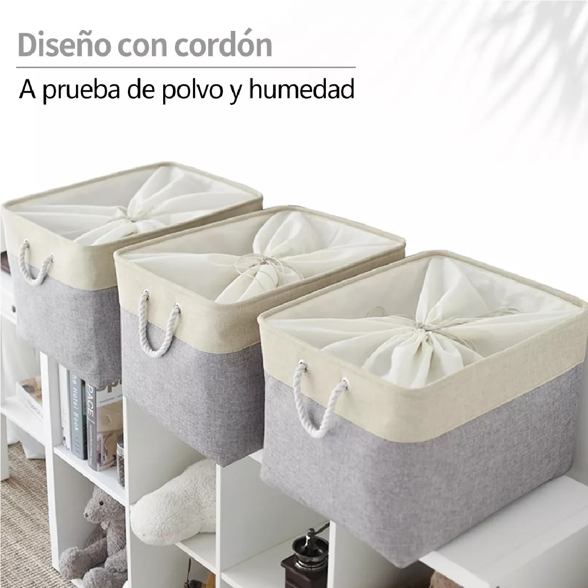 Set Canastas Organizadoras Plegables Con Asas 3 Pzas