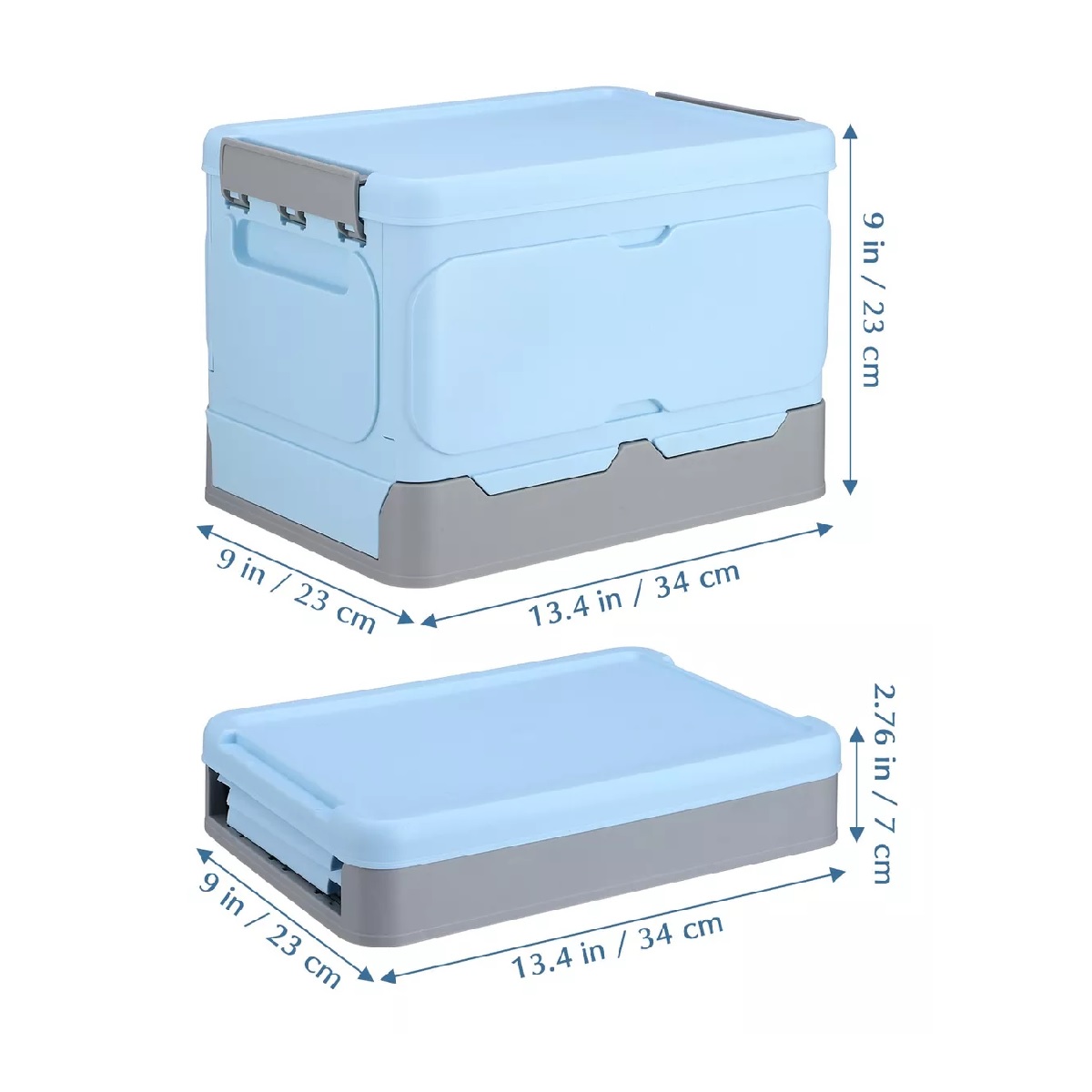 Caja Almacenamiento Plegable Plástico 2pzs Organizador Tapa