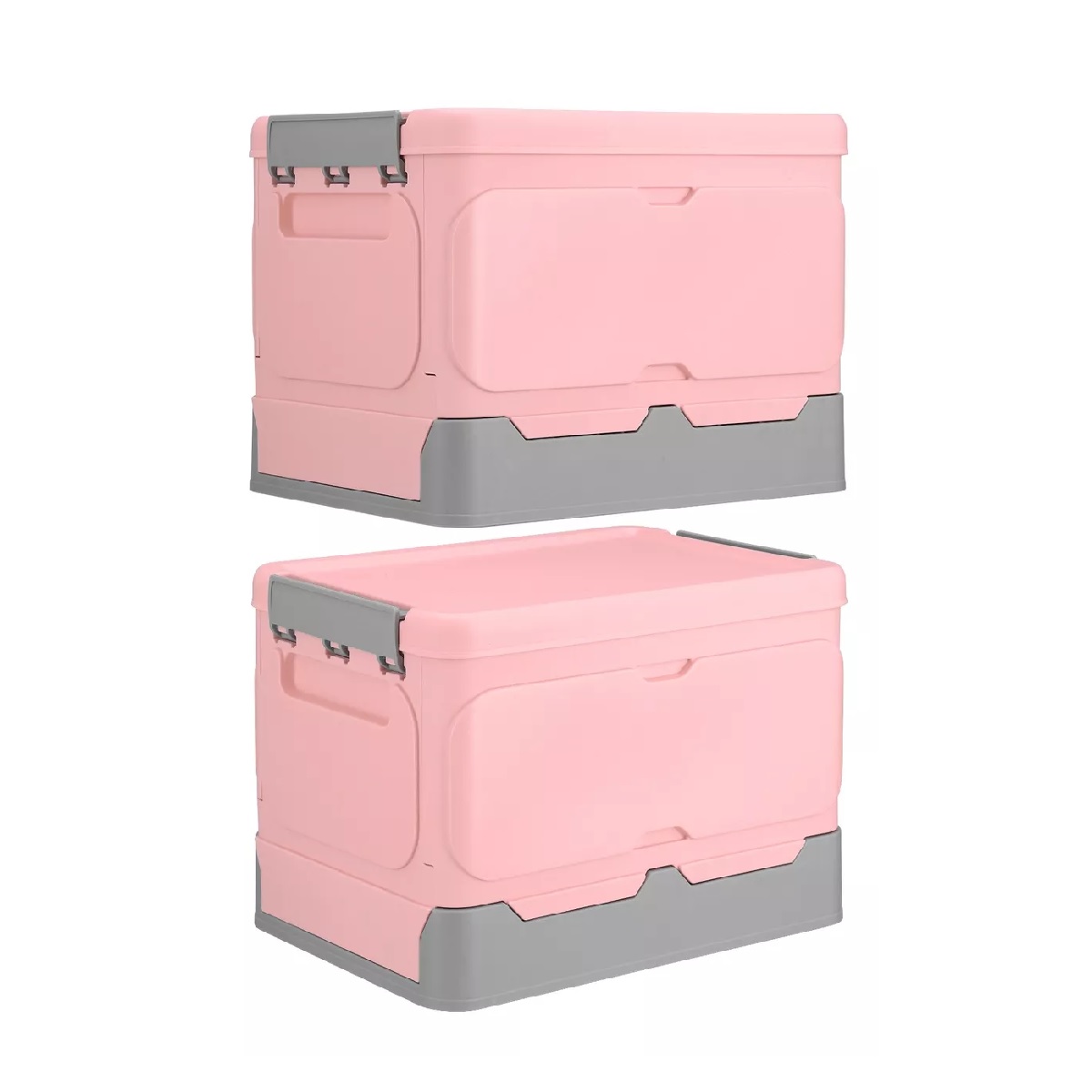 Caja Almacenamiento Plegable Plástico 2pzs Organizador Tapa