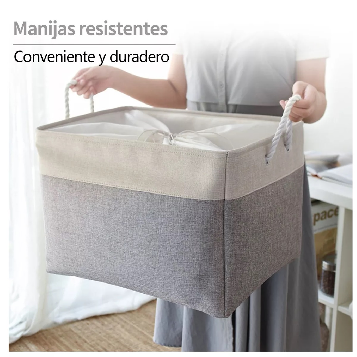 Set Canastas Organizadoras Plegables Con Asas 3 Pzas