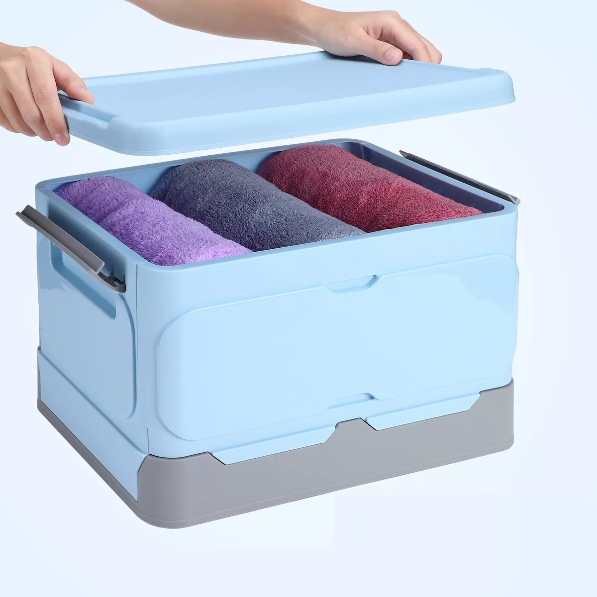 Caja Almacenamiento Plegable Plástico 2pzs Organizador Tapa