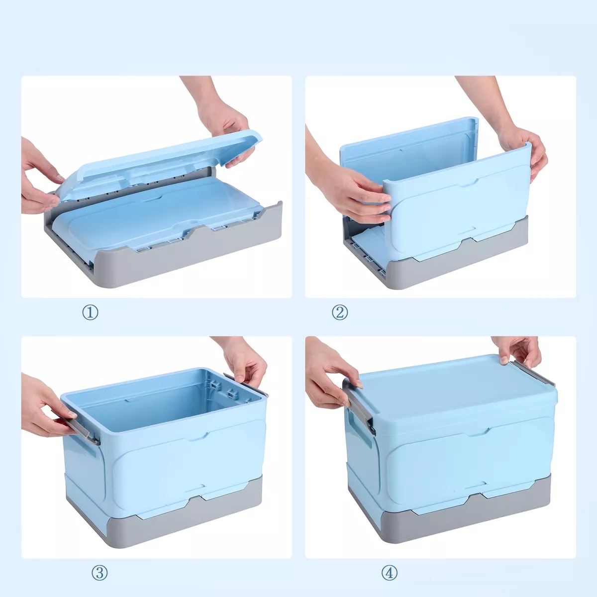 Caja Almacenamiento Plegable Plástico 2pzs Organizador Tapa