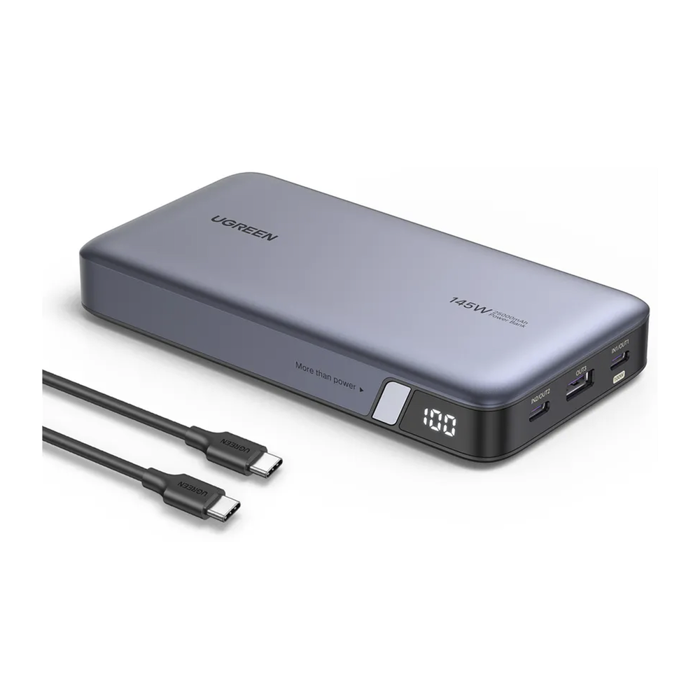 UGREEN Power Bank de 25000mAh / 3 Salidas 145W Max. / USB-A + 2 USB-C.