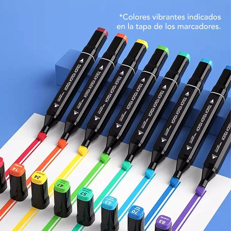 Marcadores 80 Colores Doble Punta Plumones Punta Pincel