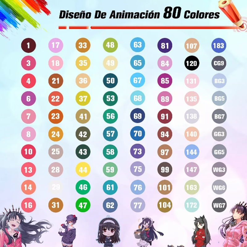 Marcadores 80 Colores Doble Punta Plumones Punta Pincel