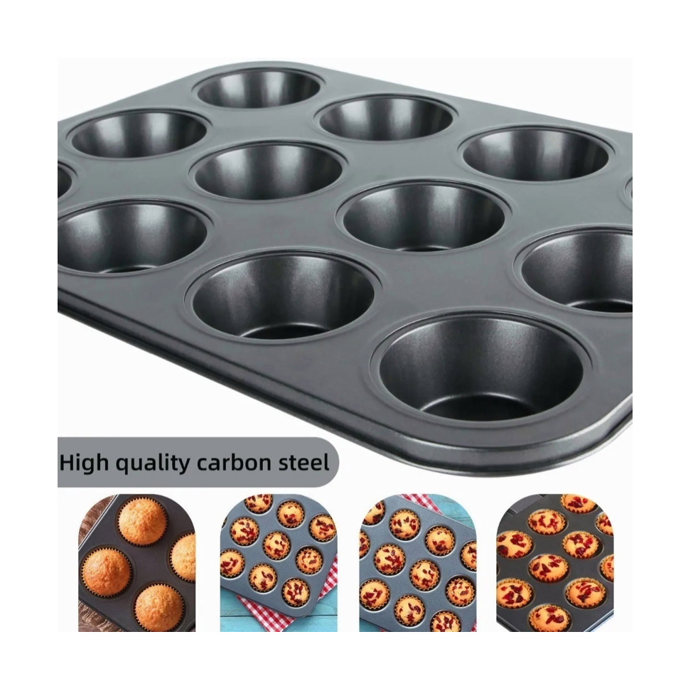 Molde Charola De Cupcakes +capacillos De Moldes Silicon 12pcs.