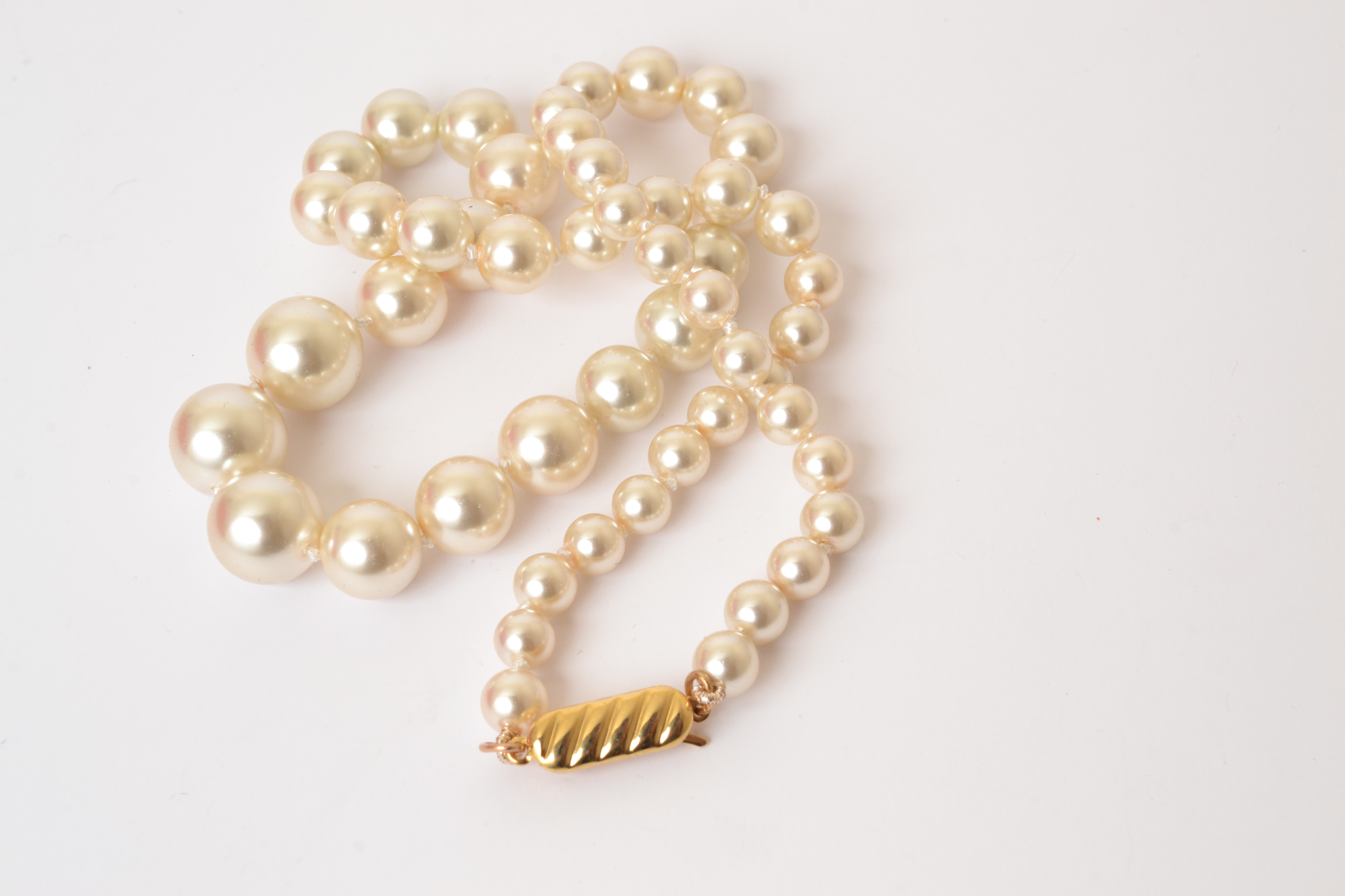 Set collar pulsera y aretes de Perla de Mallorca 8mm - White .