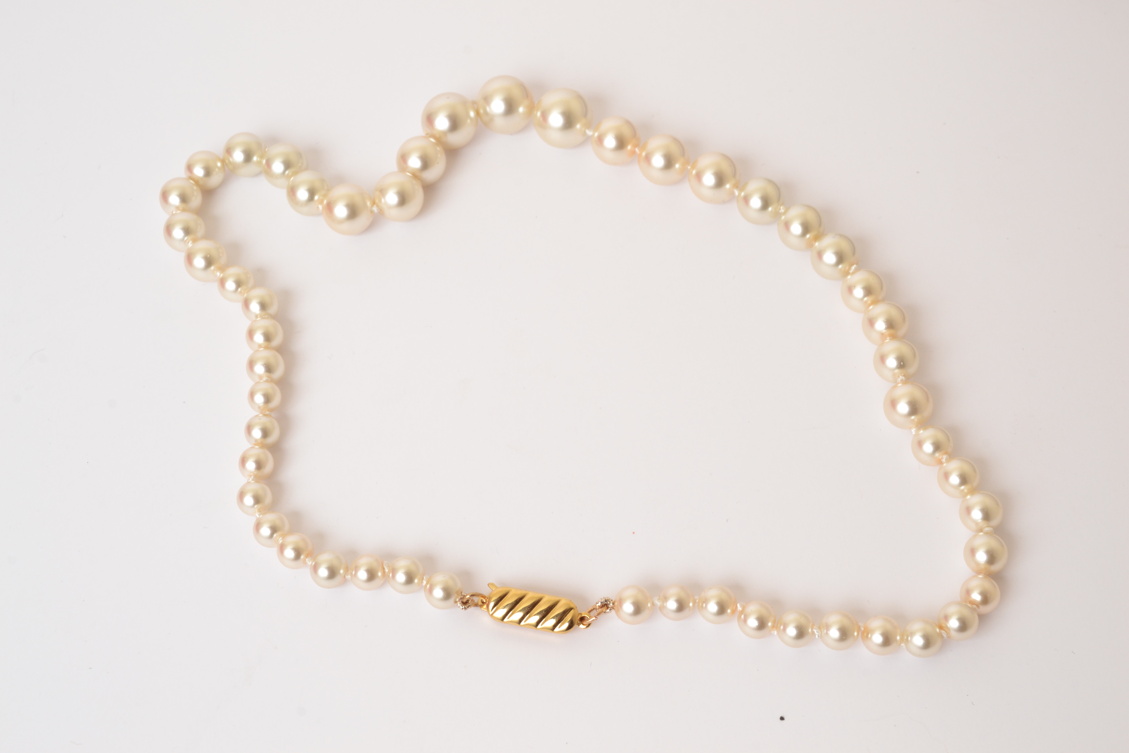 Set collar pulsera y aretes de Perla de Mallorca 8mm - White .
