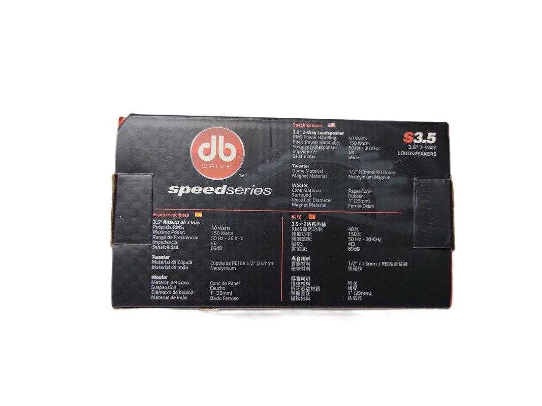 Bocinas Coaxiales DB Drive S3.5 40W RMS 3.5 Pulgadas 4 Ohms 2 Vías.