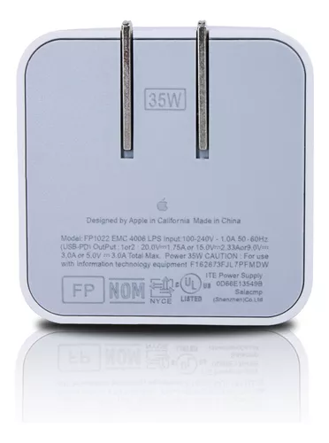 Cargador 35w Doble Usb-c Carga Rápida Para iPhone E Android.