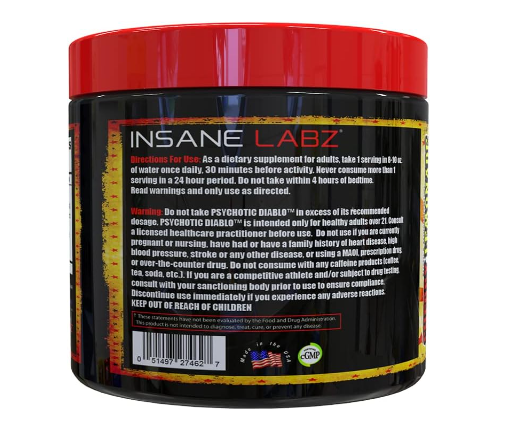 Pre entreno Psychotic Diablo (60 serv) Cherry Lemonade.