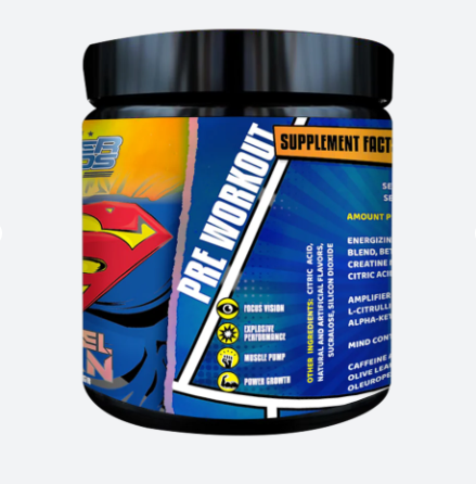 Pre entreno Steel Man (30 serv) Frambuesa Salvaje.