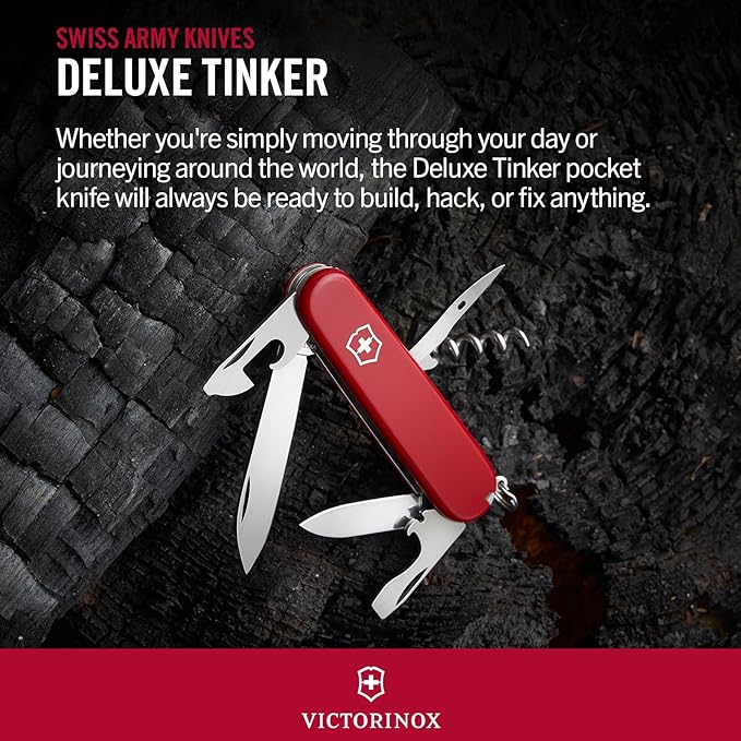 Victorinox Deluxe Tinker para 17 Usos, Rojo.