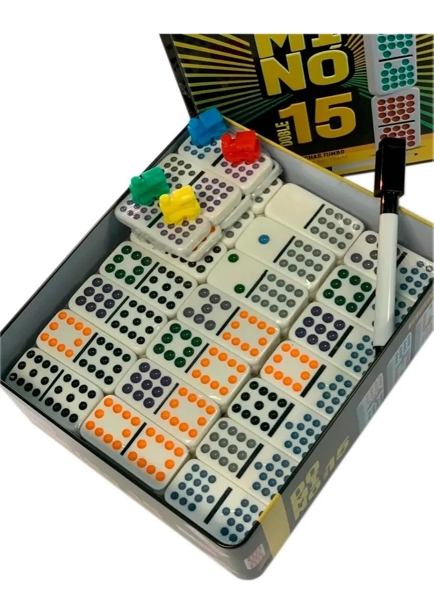 Domino Cubano Doble 15 Con Salida Y 8 Trenes.