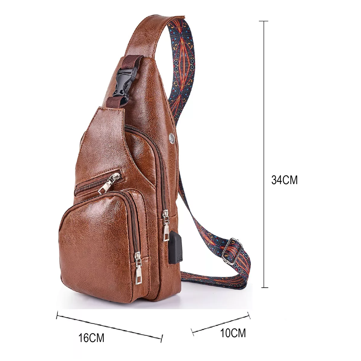 Bolso Bandolera Cuero Hombre Crossbody Bolsa De Pecho